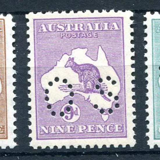 1929 6d, 9d & 1/- Sm Mult wmk group all perfined ...