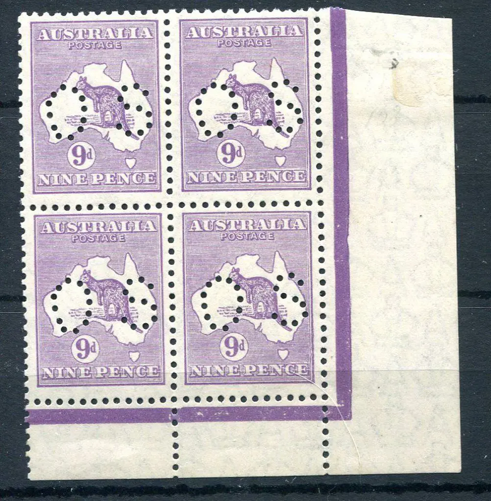 1929/30 9d pale violet Die IIB, SMW perfined "OS" ... Image 1++