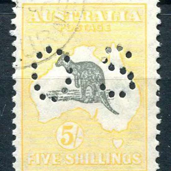 1929/30 5/- grey & yellow-orange, SMW with ...
