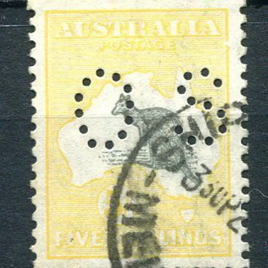 1915/28 5/- grey & pale yellow, 3rd wmk perfined ...