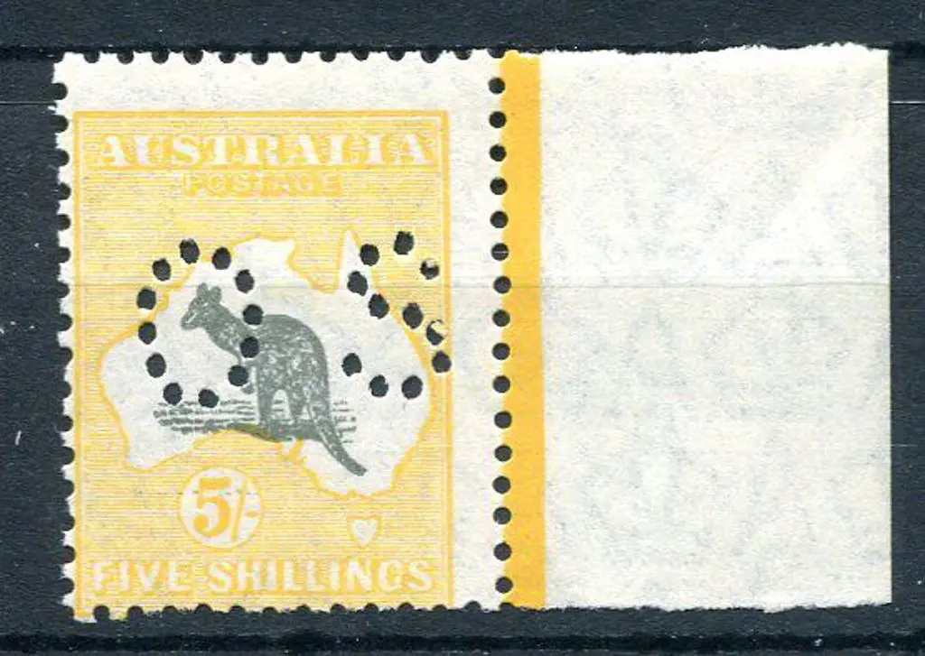 1929 5/- greyish-black & yellow-orange Sm Mult wmk ... Image 1++