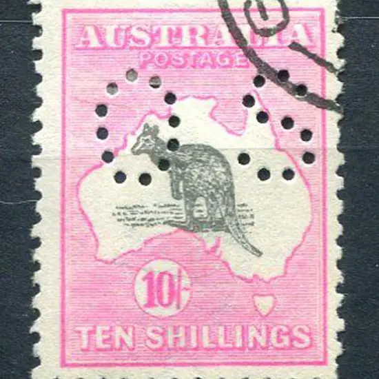 1915/28 10/- grey & pale aniline pink, 3rd wmk ...