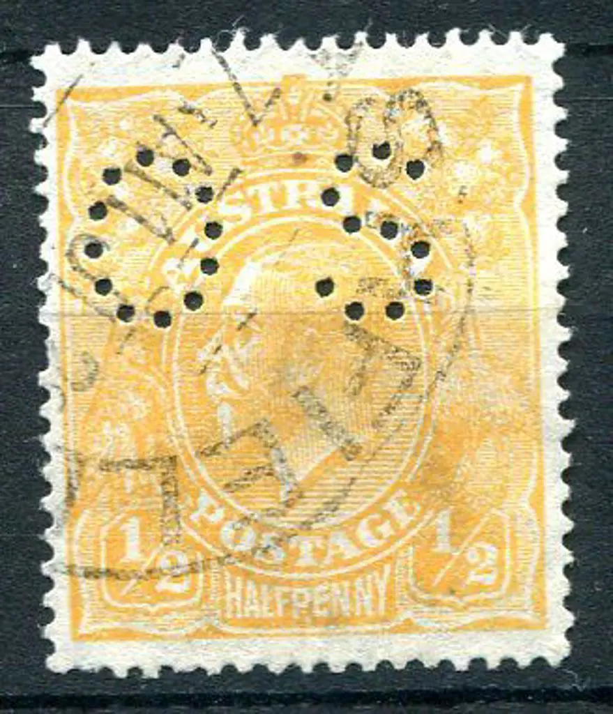 1926/30 ½d pale orange perfined "OS". Fine used & ... Image 1++