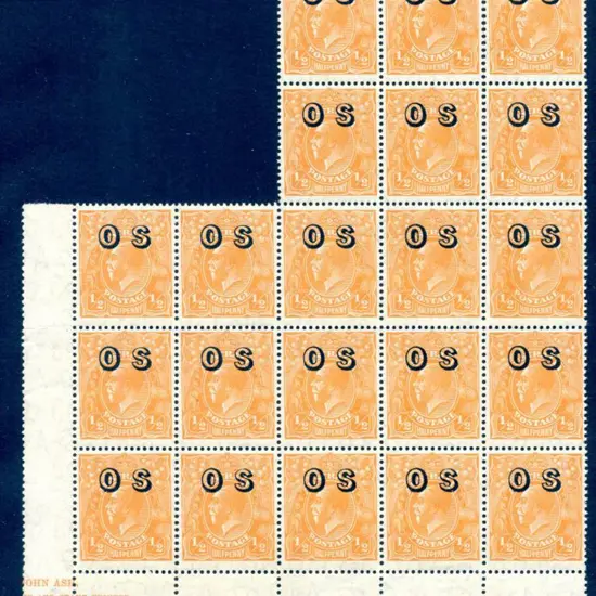 1931/36 ½d orange, CofA wmk in irregular Plate 8 ...