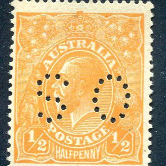 1914/20 ½d orange on single wmk coarse mesh paper ...