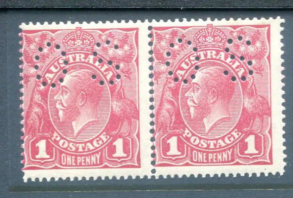1914/20 1d carmine-rose (G 30) Die I, Die II pair ... Image 1++