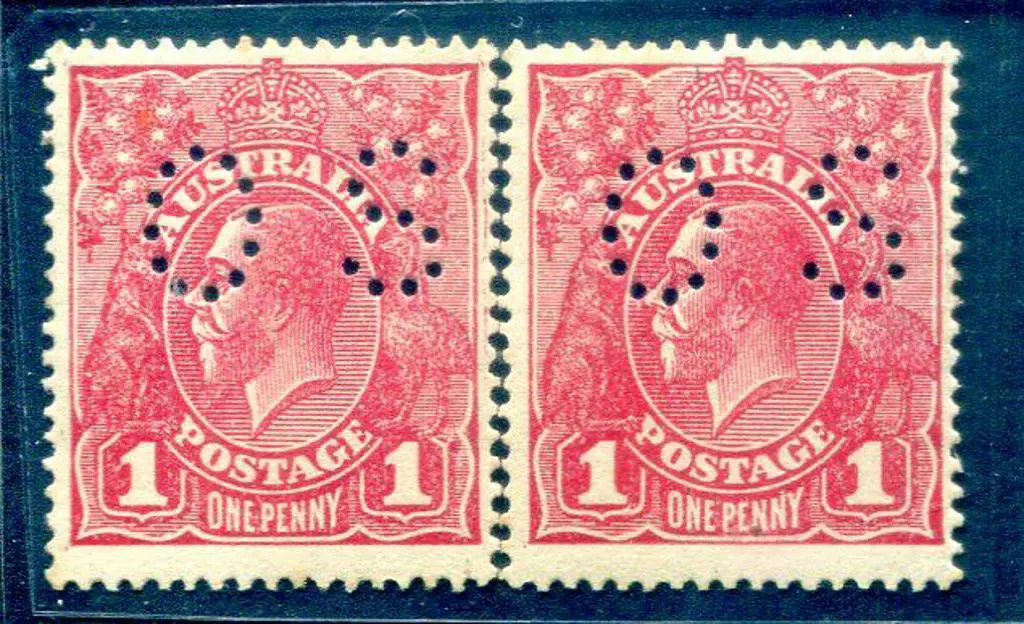 1914/20 1d carmine-rose KGV single wmk Die I, Die ... Image 1++