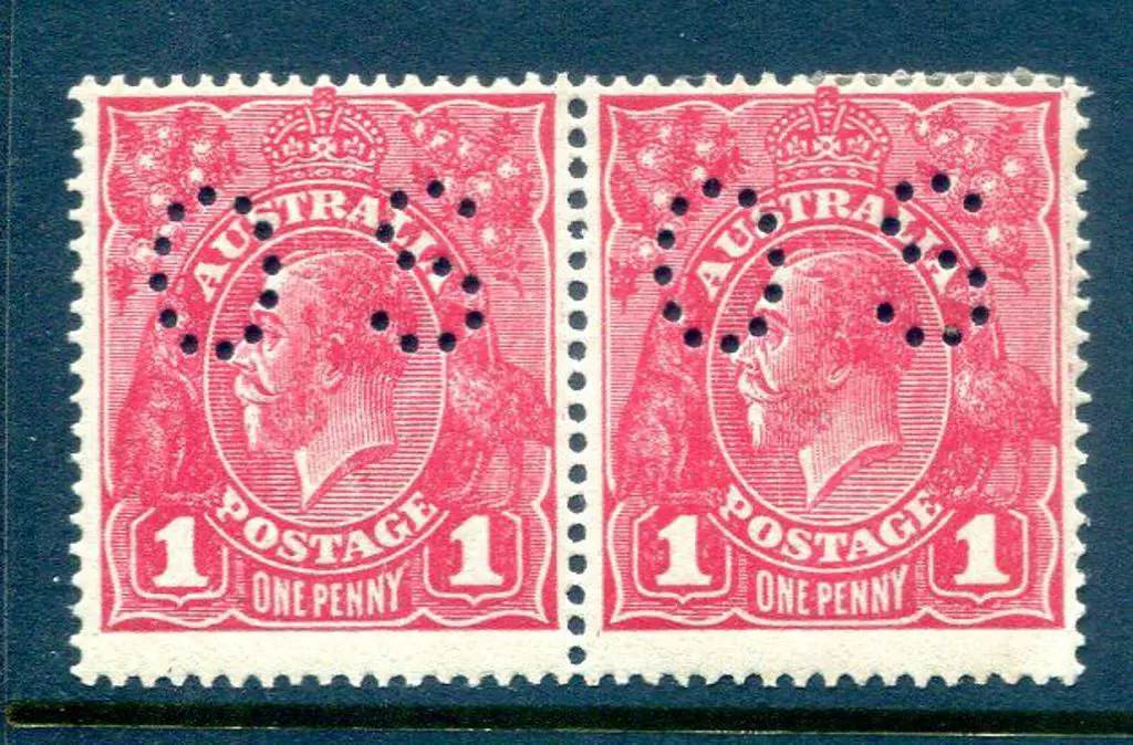 1914/20 1d deep rosine (G 70) Die I, Die II pair, ... Image 1++