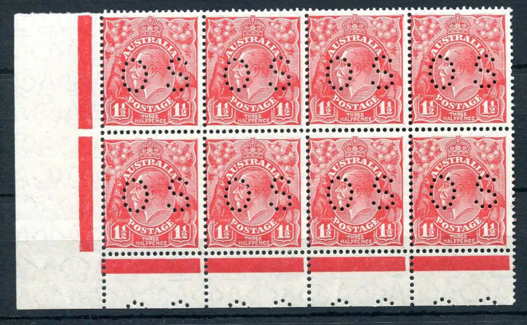 1926/30 1½ red, SMW perf. 13½x12½ in lower left ... Image 1++