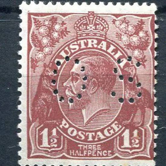 1926/30 1½d red-brown, SMW perf. 13½x12½ perfined ...