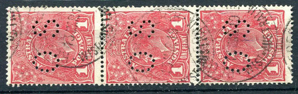 1914/20 1d carmine-red on rough paper perfined ... Image 1++