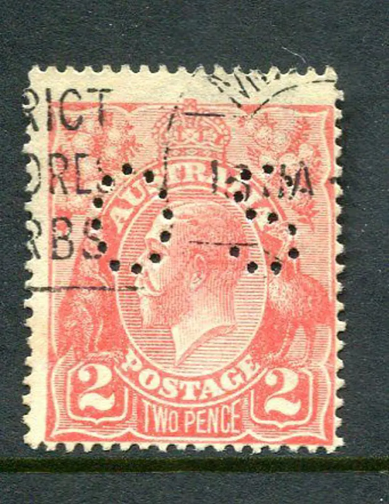 1914/20 2d scarlet, single wmk perfined "OS" with ... Image 1++