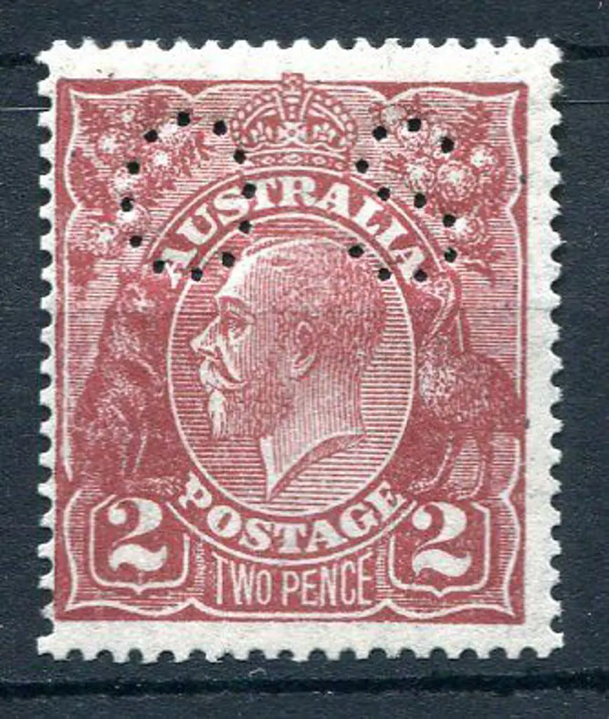 1926/30 2d red-brown fine perfined "OS". MUH. ACSC ... Image 1++