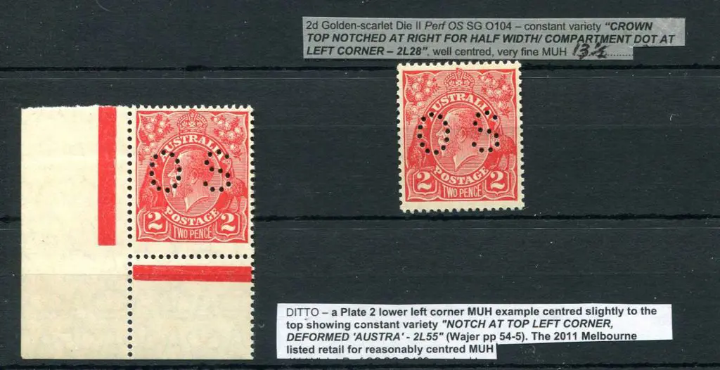 1926/30 2d golden-scarlet, Die II, SMW perf. ... Image 1++