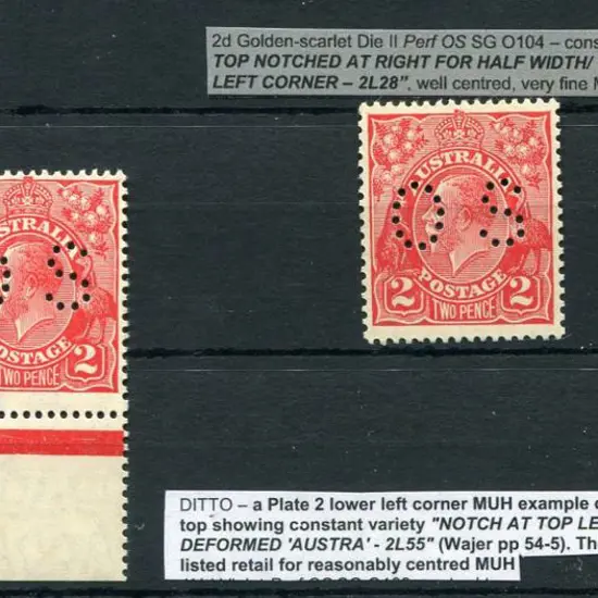 1926/30 2d golden-scarlet, Die II, SMW perf. ...
