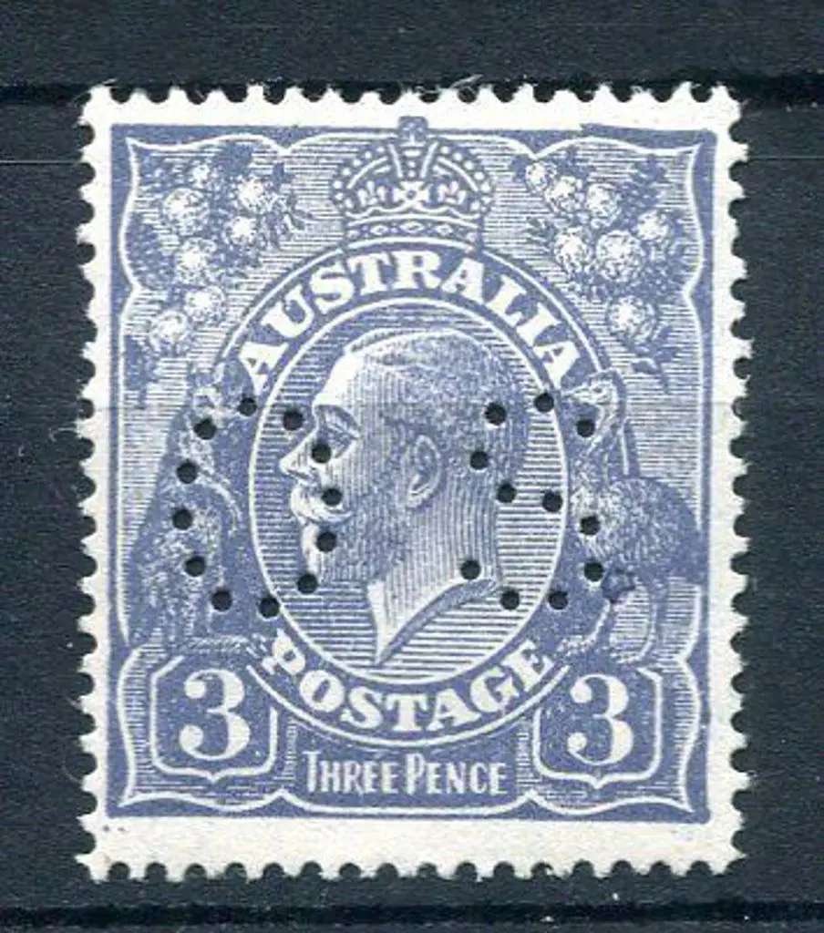 1926/30 3d deep blue, SMW perf. 14 perfined "OS" ... Image 1++