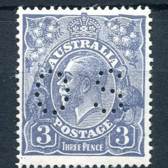 1926/30 3d deep blue, SMW perf. 14 perfined "OS" ...