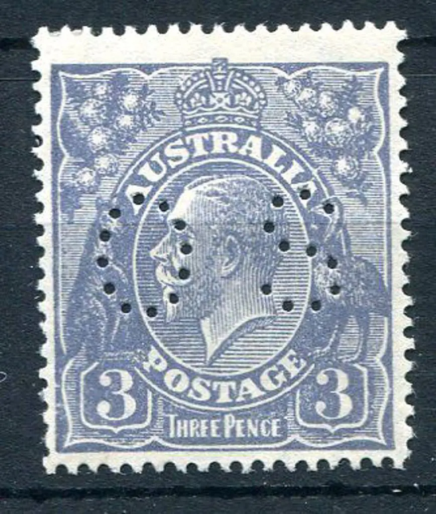 1926/30 3d dull blue, Die Ia type B perfined "OS" ... Image 1++