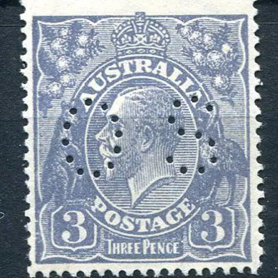 1926/30 3d dull blue, Die Ia type B perfined "OS" ...