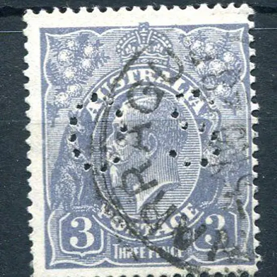 1926/30 3d grey-blue KGV, SMW perf.14 perfined ...