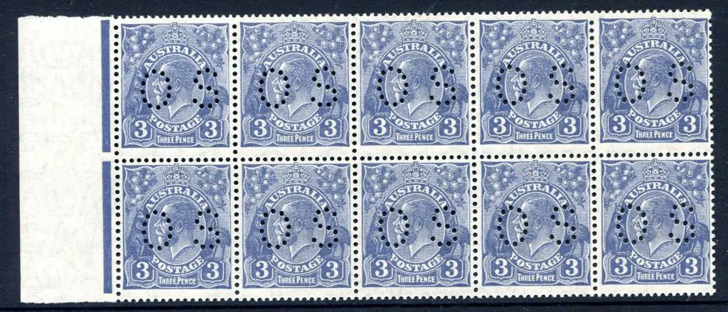 1929 3d blue Die II, SMW, perf. 13½x12½ perfined ... Image 1++