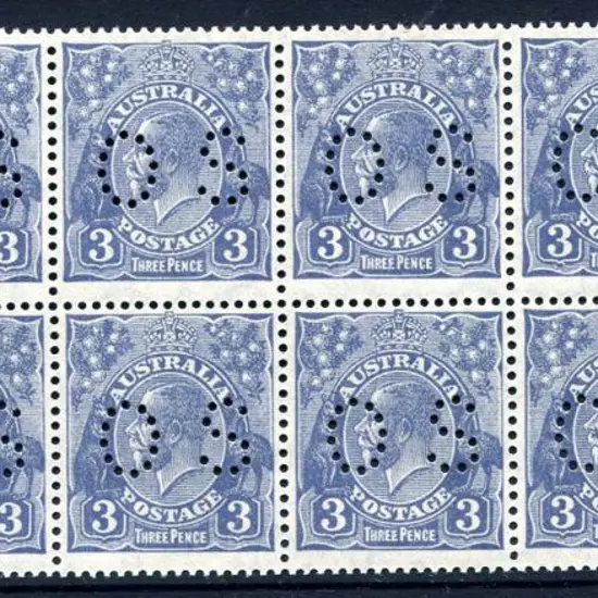 1929 3d blue Die II, SMW, perf. 13½x12½ perfined ...