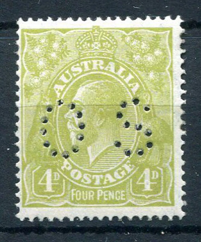 1926/30 4d greenish-olive, SMW perf. 14 perfined ... Image 1++