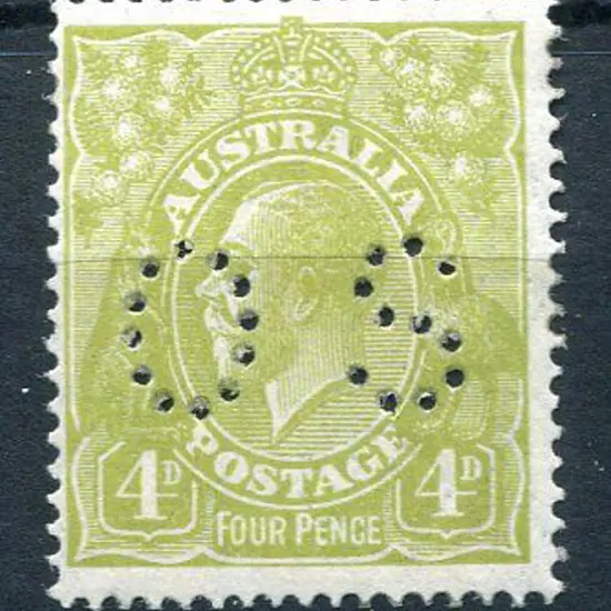 1926/30 4d greenish-olive, SMW perf. 14 perfined ...
