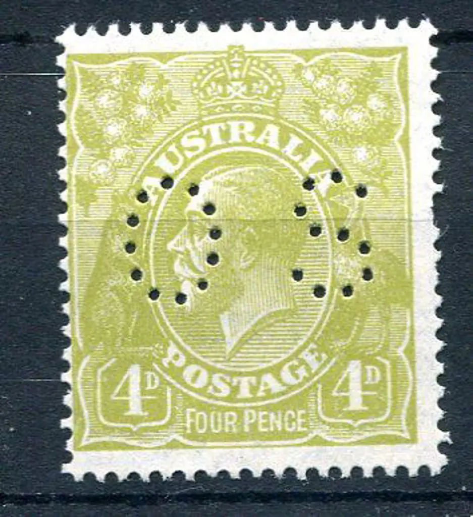1926/30 4d greenish-olive, SMW, perf.14 perfined ... Image 1++