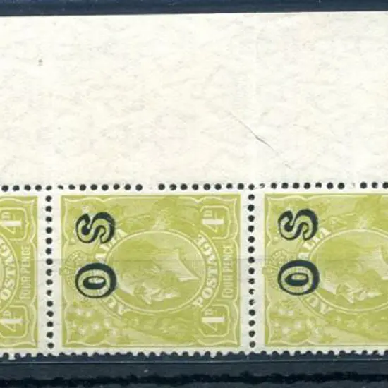 1931/36 4d greenish-olive in lower right vertical ...