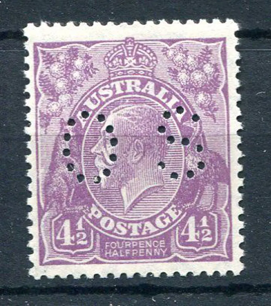 1926/30 4½d violet SMW, perf 13½x12½ perfined ... Image 1++