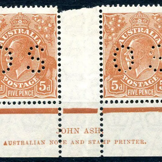 1926/30 5d orange-brown, SMW perf 13½x12½ John Ash ...