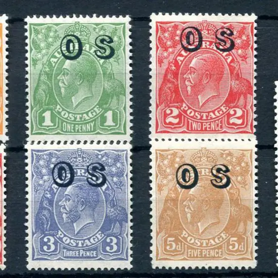 1931/36 KGV set of 7 ovptd "OS" with 5 MUH & 2 ...
