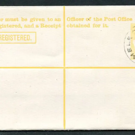 1913 4d yellow-orange kangaroo Registered env. ...