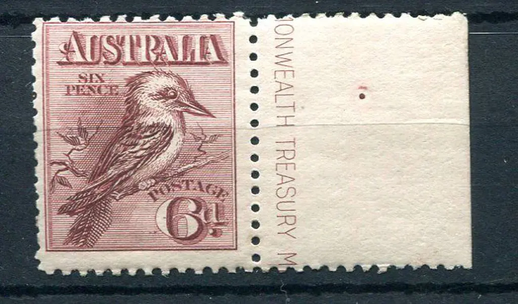 1914 6d engraved kookaburra with "TREASURY" part ... Image 1++