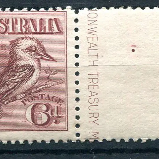 1914 6d engraved kookaburra with "TREASURY" part ...
