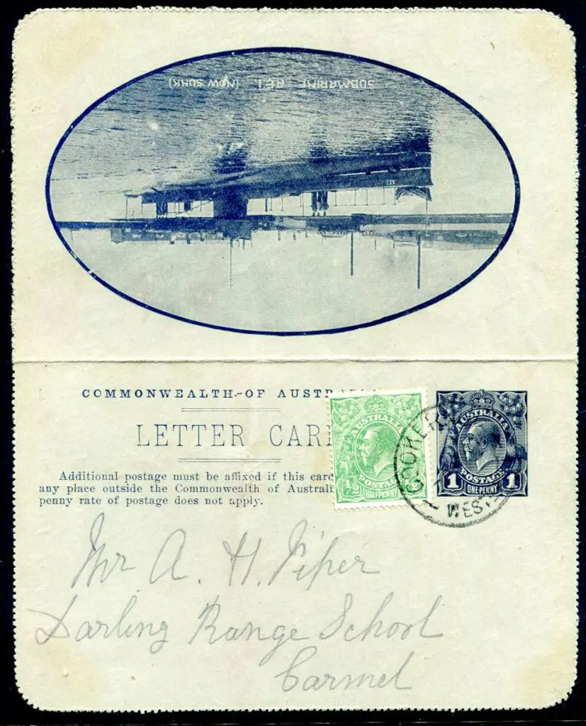 1919 (6th July) "Submarine AE.1. (now sunk)" 1d ... Image 1++