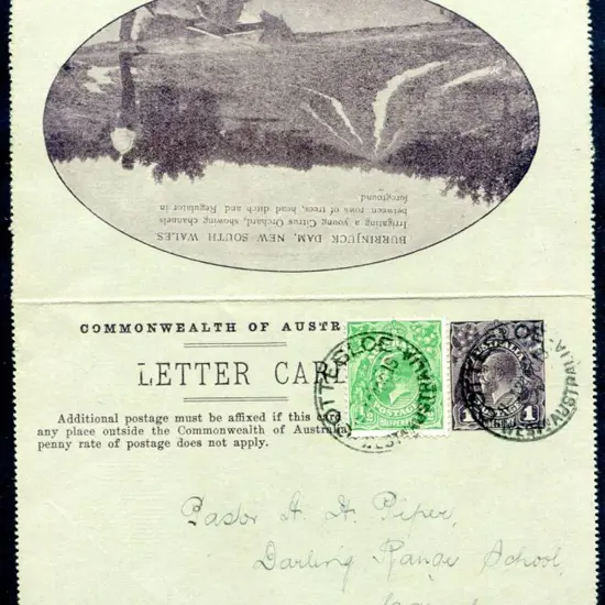 1919 (24th Oct) "Burrinjuck Dam, New South Wales" ...