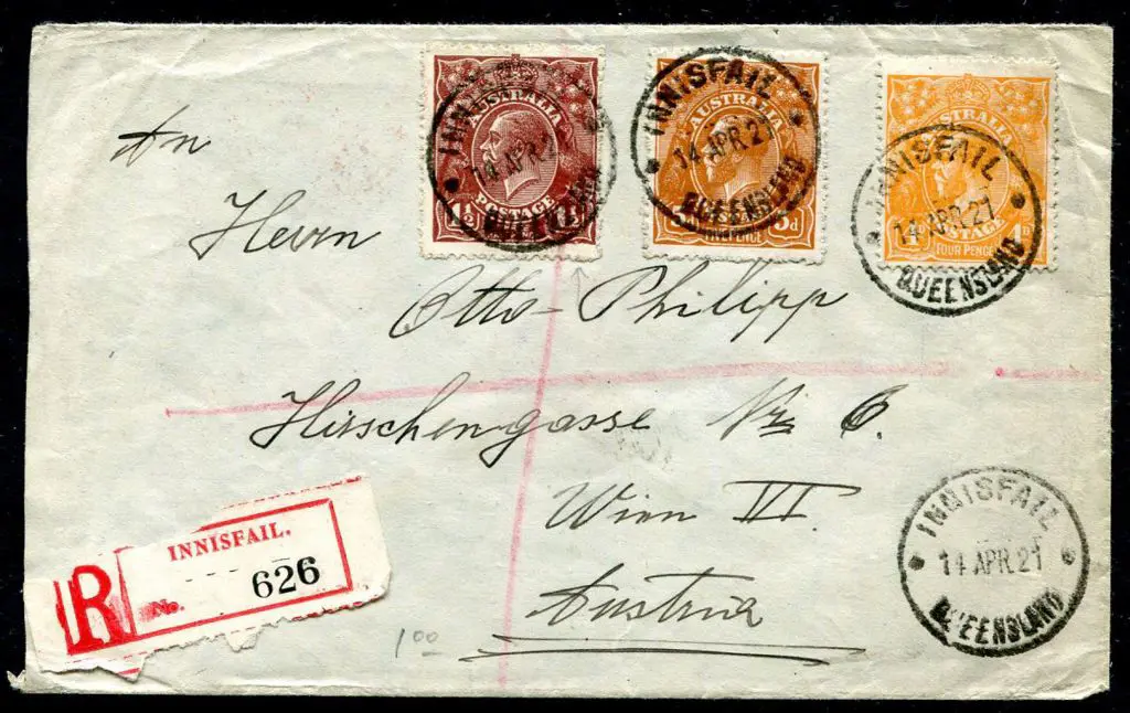 1921 (14th Apr) 1½d brown, 4d orange & 5d ... Image 1++