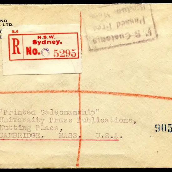 1926 (17th Aug) "Swain And Co. Ltd Pitt St, ...