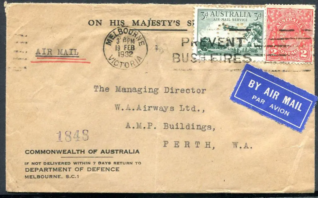 1932 (19th Feb) "Department of Defence Melbourne" ... Image 1++