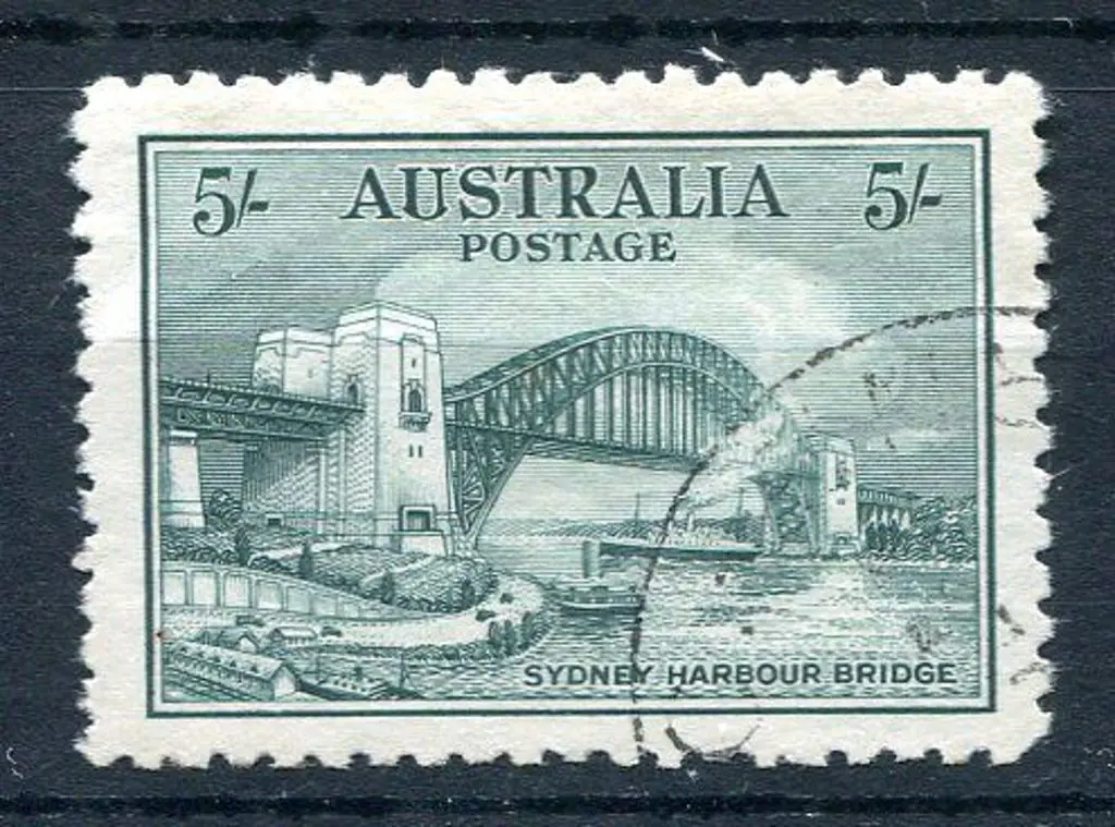 1932 5/- Sydney Harbour Bridge. CTO without gum. ... Image 1++