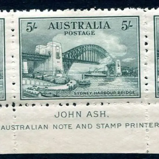 1932 5/- Sydney Harbour Bridge John Ash imprint ...