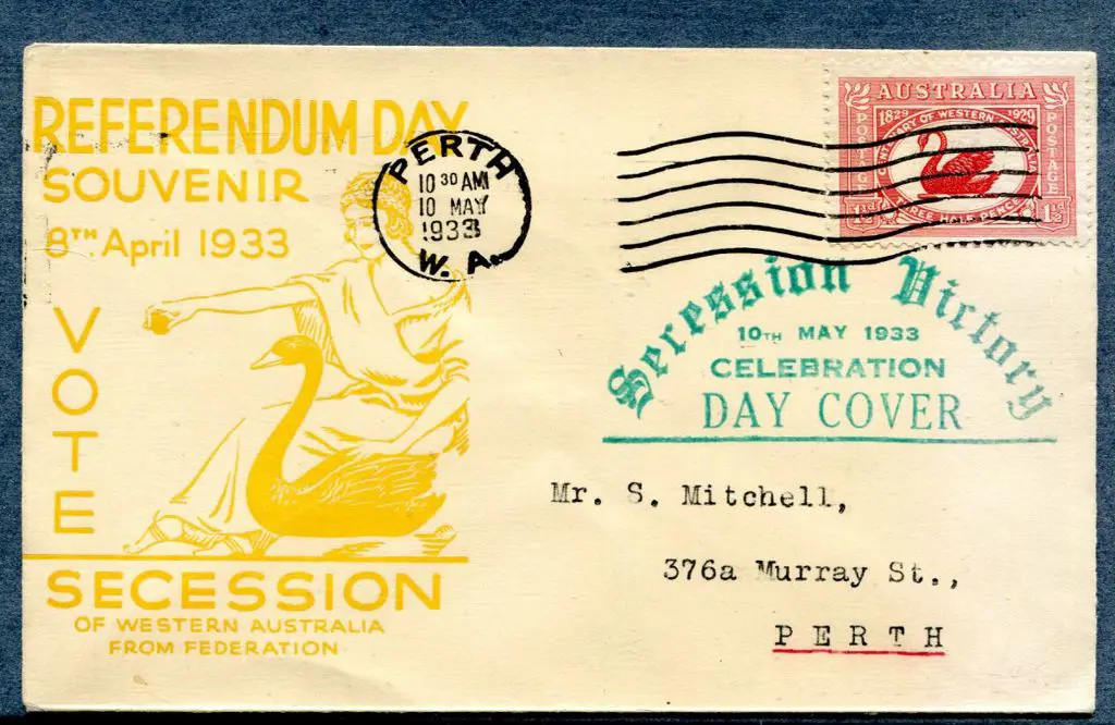 1933 (10th May) Secession Mitchell Souvenir cover ... Image 1++