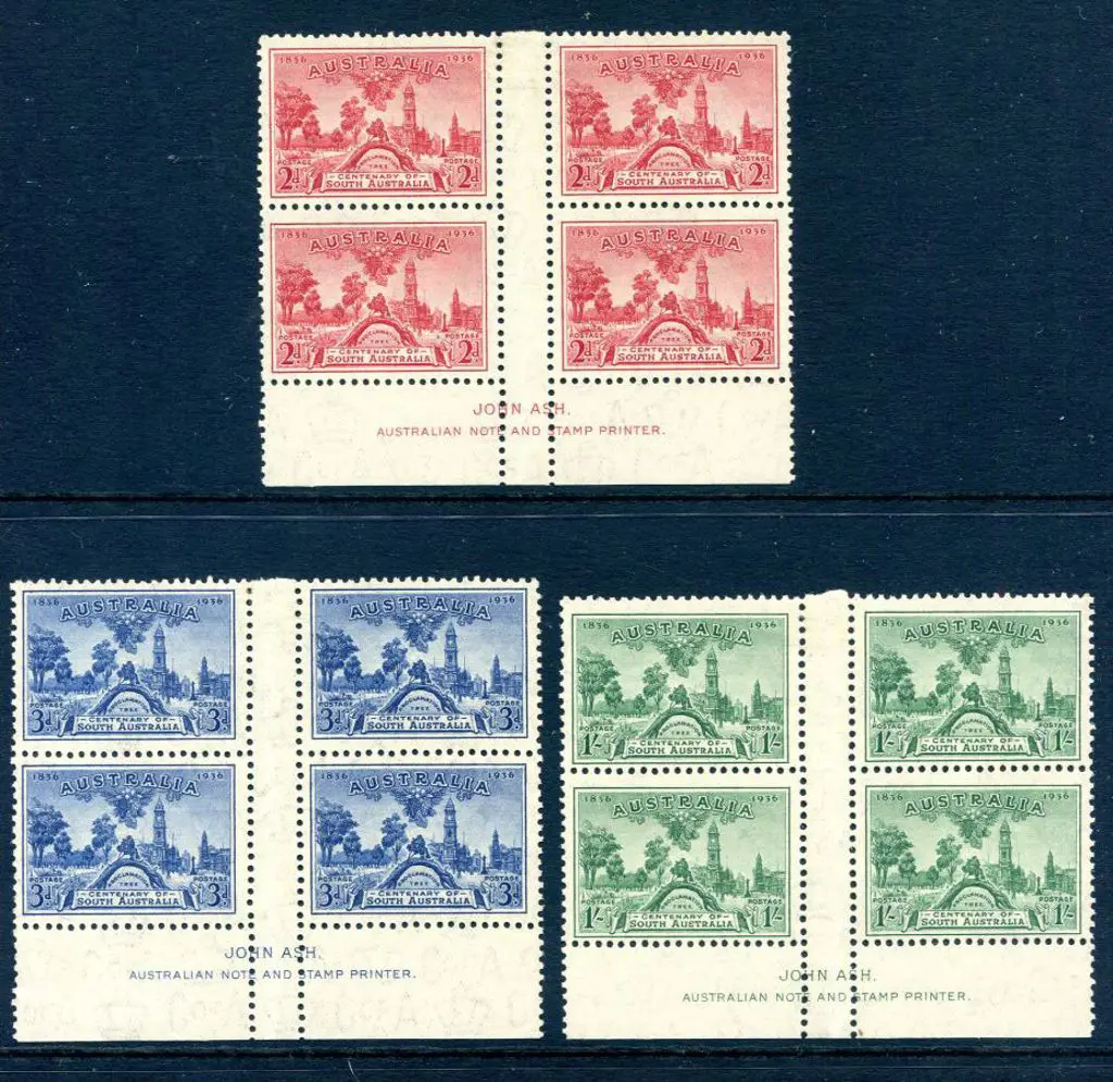 1936 South Australia Cent set of 3 in John Ash ... Image 1++