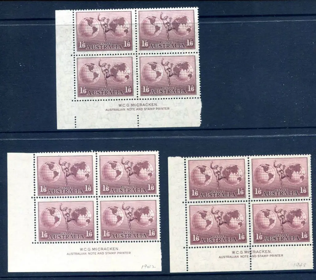 1937/48 1/6d Hermes set of 3 printings all in ... Image 1++