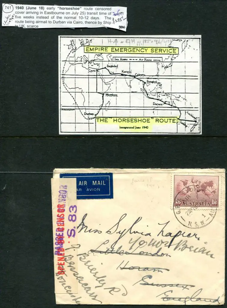 1940 (18th June) 1/6d Hermes on "The Australia ... Image 1++