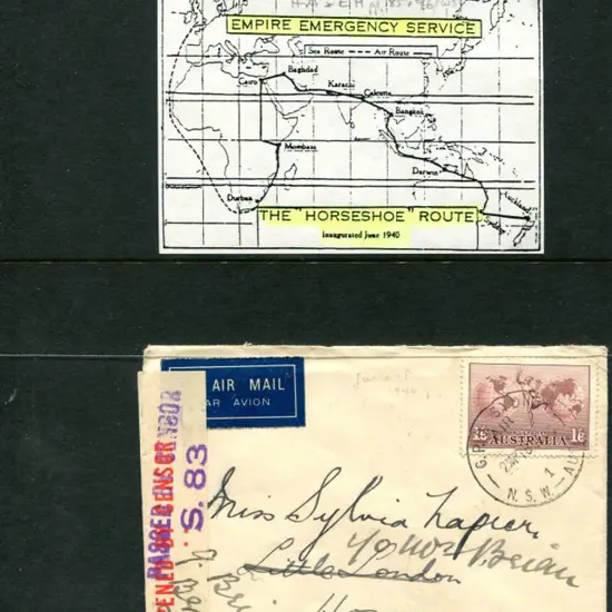 1940 (18th June) 1/6d Hermes on "The Australia ...