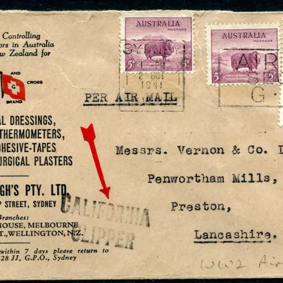1941 (2nd Oct) Sydney Medical Supplies company env ...