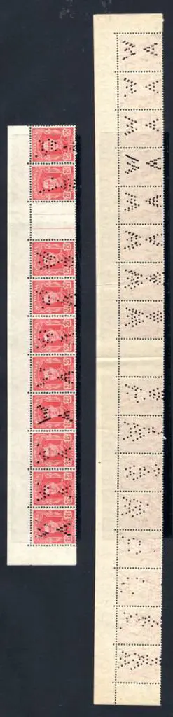 1942 2½d scarlet KGVI complete inter-panneau strip ... Image 1++